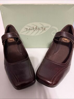 Nurture by Lamaze Dark Brown Leather Mary Jane Flats